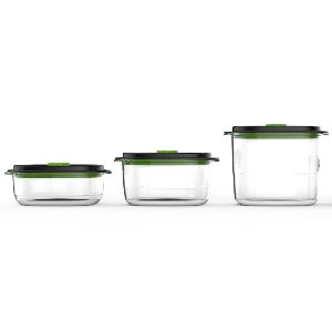 Lot de 3 boîtes 0.7 L + 1.2 L + 1.8 L - Fraîcheur & Marinade