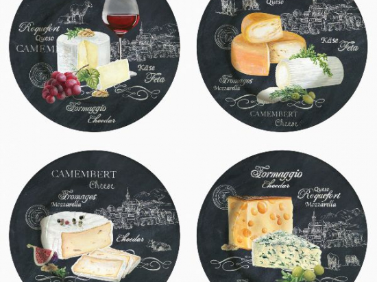 Coffret 4 assiettes à fromage 19 cm