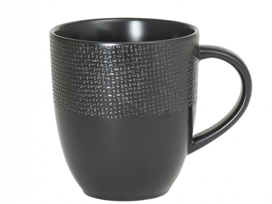 Mug "Vésuve" noir, bleu terra et safran