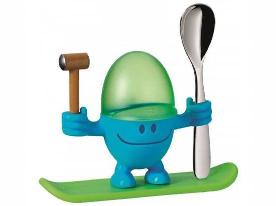 Coquetier Mc Egg bleu avec cuillère