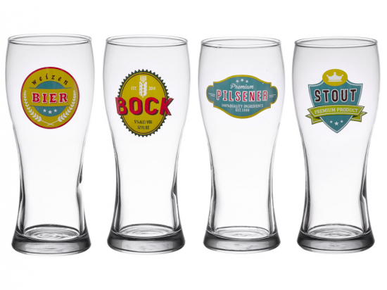 Coffret 4 chopes biere 50 cl deco