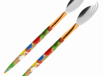 Couvert à salade motif peinture