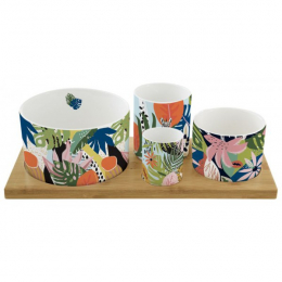Set apéritif 4 coupelles Atmosphère Ambiance Tropicale