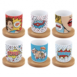 Coffret 6 tasses à café Atmosphère Pop Art