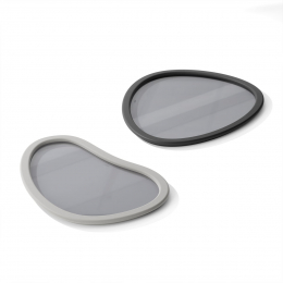 Lot de 2 plateaux gris
