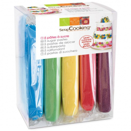 Pâtes à sucre de 5 couleurs x 80 g